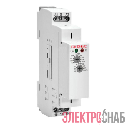 Реле времени задержка выключения конфигурация контакта 1CO AС/DC 12-240В DKC DRM-TB-1-240