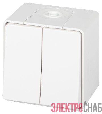 Выключатель Эксперт 11-1504-01 двойн. IP55 10АХ-250В ОУ бел. Эра Б0063257