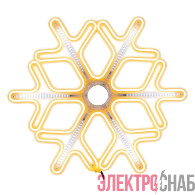 Фигура светодиодная "Снежинка" 60х60см LED тепл. бел./бел. 50Вт IP65 эффект тающих сосулек гибкий неон Neon-Night 501-226