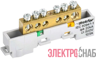 Шина PE "земля" неизол. на универс. держ. 8х12-6-Ж TEKFOR IEK TF-NN20-06-DL-K05
