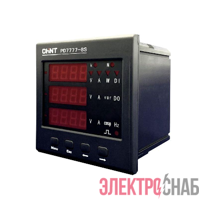 Прибор измерительный многофункциональный PD7777-8S4 3ф 5А RS-485 120х120 LED дисплей 380В CHINT 765098