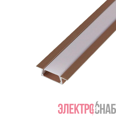 Комплект врезного алюм. профиля с рассеив. 22х6мм 1м роз. золото Rexant 146-405-3