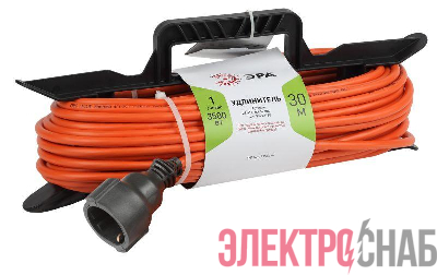 Удлинитель-шнур на рамке 1х30м с заземл. 16А IP20 UFx-1e-3х1.5-30m ПВС 3х1.5 Эра Б0046830