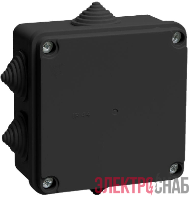 Коробка распаячная КМ41233 100х100х50мм IP44 6 вводов черн. IEK UKO11-100-100-050-K02-44