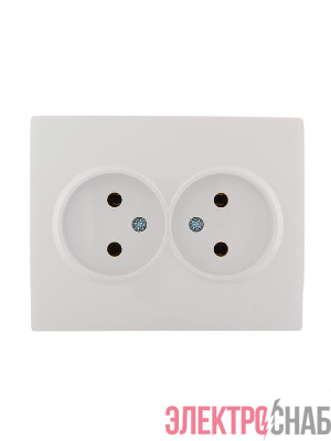 Розетка 2-м СП Karina 16А IP20 без заземл. керамика бел. LEZARD 707-0200-128