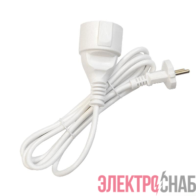 Удлинитель-шнур 1х2м без заземл. 10А IP20 ПВС 2х1 бел. DOMTOK 2335