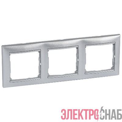 Рамка 3-м Valena горизонт. алюм. IEK 770153