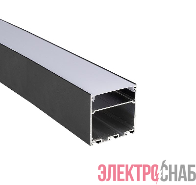 Профиль накладной PAL 5050-BLACK (компл. 2м 2 глухих заглушки рассеиватель матов. 4клипсы крепеж. 2подвеса по 1м) Pro JazzWay 5058897