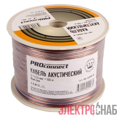 Кабель Stereo 2х0.25 Blue Line (м) PROCONNECT 01-6201-6