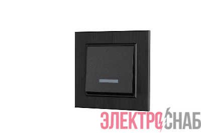 Выключатель 1-клав. с подсветкой Karea LINE STAR дым. металлик Makel 86050021