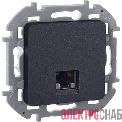 Розетка компьютерная Inspiria RJ45 кат.6 UTP механизм антрацит IEK 673833