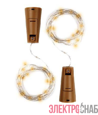 Гирлянда "Пробки" DC-G04-20YS2 20 LED 3х(LR44/LR1154/AG13/G13) в компл. желт. (уп.2шт) ФАZА 5059672