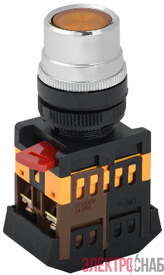 Кнопка ABLF-22 d22мм 1з+1р 240В неон желт. IEK BBT10-ABLF-K05