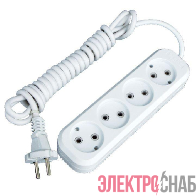 Удлинитель 4х5м без заземл. 10А IP20 Эксперт 2.2кВт ПВС 2х0.75 PROxima EKF UBA10-275-4-05