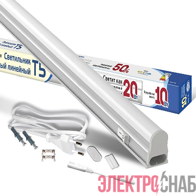 Светильник светодиодный ILED-СПБТ5-900-10-900-220-4-IP40 10Вт 4000К IP40 900лм 230В 900мм Т5 линейный IONICH 1569