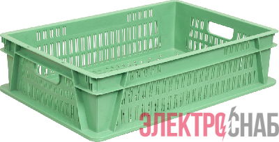 Ящик 600х400х150 с перфорацией  зелёный 433 433