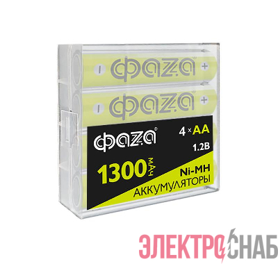 Аккумулятор AA/HR6 Ni-MH 1.2В 1300мА.ч Box-4 (уп.4шт) ФАZА 5059733