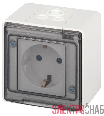 Розетка Эксперт 11-2501-01 2P+E IP55 16А-250В ОУ бел. Эра Б0063294