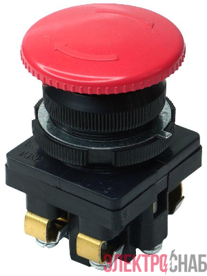 Выключатель кнопочный КЕ-141 У2 исп.2 1НО+1НЗ гриб с фиксацией 10А IP54 660В красн. Электротехник ET502409
