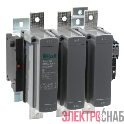 Контактор 630А 220В АС АС3 АС4 1НО+1НЗ КМ-102 DEKraft 21973DEK