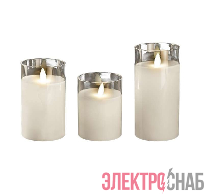 Свеча декоративная CL7-SET3-wh (компл. 3-х свечей бел.) ФАZА 4895205018853