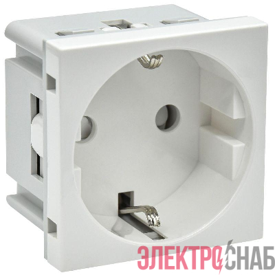 Розетка PRIMER с заземл. защ. шторки винт. зажим РКС-20-30-П-К бел. IEK PR-KK40D-RSZH-2-2-K01