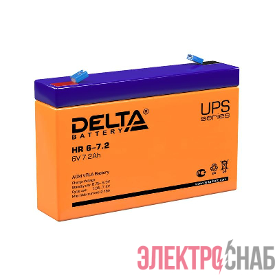Аккумулятор UPS 6В 7.2А.ч Delta HR 6-7.2