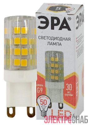 Лампа светодиодная JCD-5w-220V-corn ceramics-827-G9 400лм ЭРА Б0027863