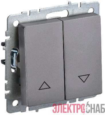 Выключатель жалюзи СП BRITE ВС10-1-5-БрС 10А механизм сталь IEK BR-V15-0-10-K46