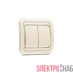 Выключатель 2-кл. СП Mimoza 10А IP20 крем./крем. Makel 25003