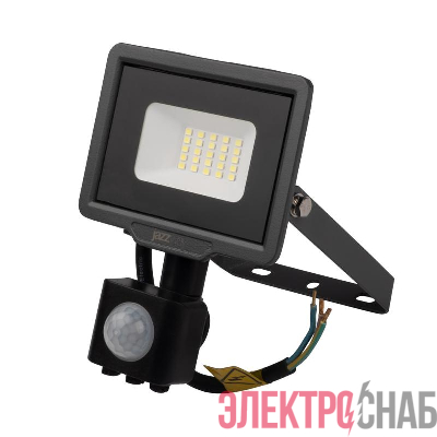 Прожектор светодиодный PFL-C3 SENSOR 20Вт 6500К IP65 ДО закален. прозр. стекло датчик движения инфракрасный JazzWay 5026926A