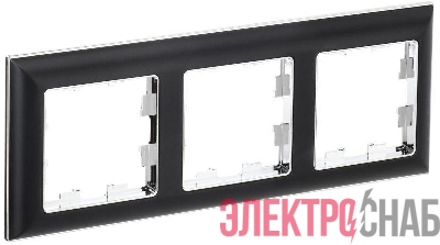 Рамка 3-м BRITE РУ-3-Бр хром/черн. IEK BR-M32-12-2-K23