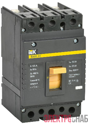 Выключатель автоматический 3п 125А 35кА ВА 88-35 IEK SVA30-3-0125