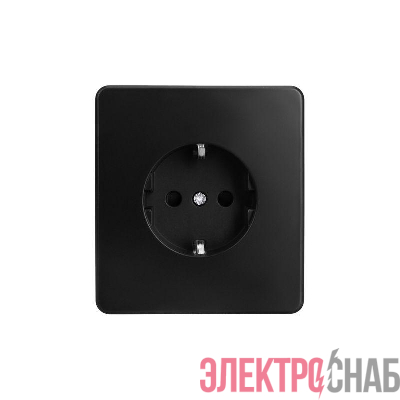 Розетка 1-м СП ROUND MIELE 16А с заземл. защ. шторки оникс Kranz KR-78-0701-3