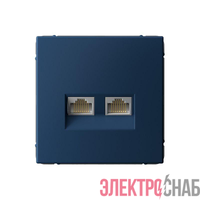 Розетка двойная компьютерная ArtGallery RJ45+RJ45 кат. 6A механизм аквамарин SE GAL001188