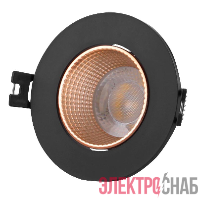 Светильник 10Вт GU5.3 IP20 LED встраив. пластик черн./бронз. DENKIRS 631276