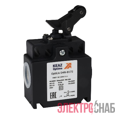 Выключатель концевой OptiLiS D4N-8172 рычаг роликовый вертикальное перемещение EN 50047 XCKT2127P16 КЭАЗ 365317