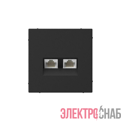 Розетка компьютерная 2-м ArtGallery RJ45 + RJ45 кат.5E механизм карбон SE GAL001085