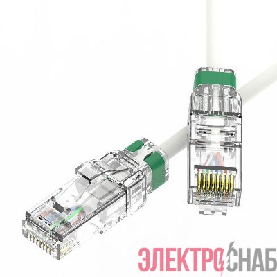 Патч-корд неэкранированный SLIM CAT6A U/UTP 4х2 28 AWG LSZH 1м бел. DKC RN6AUU4510WH-28