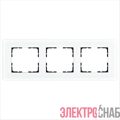 Рамка 3-м G-Glass закругленная стекло матов. бел. Jasmart G1003GW-RM