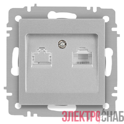 Розетка компьютерная 1-м СП Accent 6-303-03 RJ45 IP20 алюм. Intro Б0063630