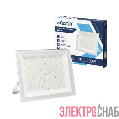 Прожектор светодиодный ДДО-8 100Вт 6500К IP65 10000лм 230В 100лм/Вт бел. NEOX 4690612066677