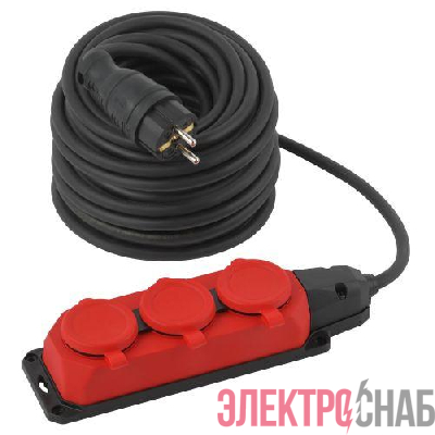 Удлинитель 3х30м с заземл. IP44 КГ 3х1.5 каучук UK-3e-3x1.5-30m-IP44(KG) Эра Б0057582
