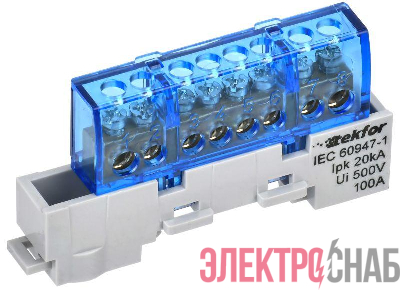 Шина нулевая N изол. на универс. держ. 6х9-8-С TEKFOR IEK TF-NN10-08-KL-K07