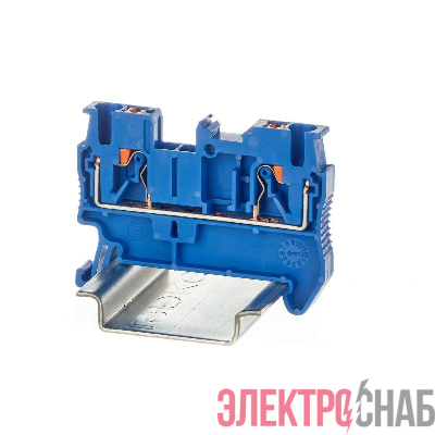 Клемма проходная зажим push-in 2 точки подключения 2.5кв.мм син. DKC VPR-2.5-BU