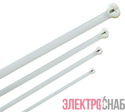 Хомут Хку 2.5х100мм со стальным замком белый (уп.100шт) IEK UHH34-D025-100-100-K01