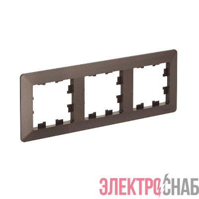 Рамка 3-м AtlasDesign Air мокко/дым. черн. SE ATN220603