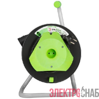 Удлинитель на пластик. катушке 1х40м без заземл. GAZ-2x1-40m Greenline ПВС 2х1 Эра Б0065109