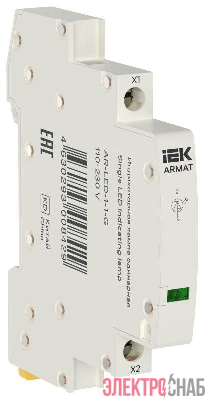 Лампа индикаторная одинарная LED 110-230В AC зел. ARMAT IEK AR-LED-1-1-G