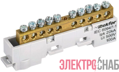 Шина L "фаза" неизол. на универс. держ. 6х9-10-Ср TEKFOR IEK TF-NN10-10-DL-K03